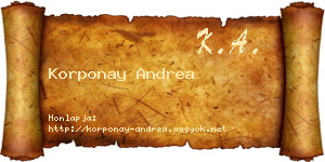Korponay Andrea névjegykártya